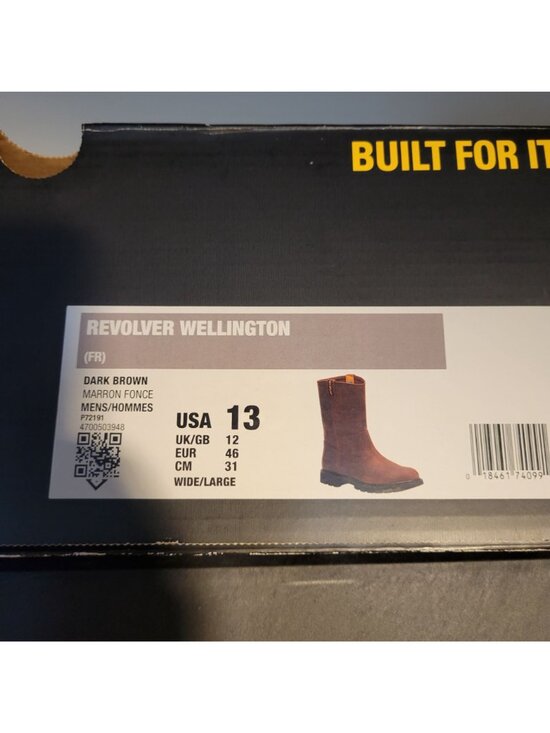 Caterpillar CAT Work Boots 9 M Revolver Soft Toe Wellington Brown Leather P72191 main image 4